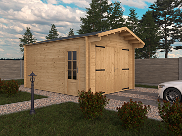 Houten garage 350 x 500 cm - Daan 45mm