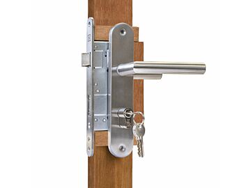Eindplank hardhout voor tuindeur Solide met metalen frame