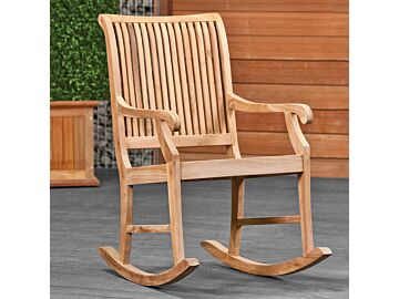 Schommelstoel hardhout teak 82x92x106cm