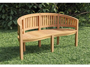 Teak hardhout tuinbank Banana 150x86cm