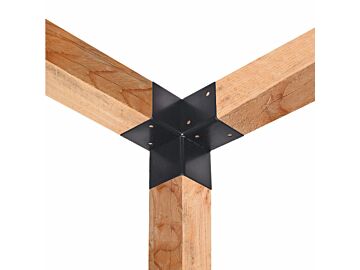 Paalverbinder zwart vierkant voor palen van 15x15cm