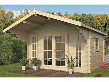 Blokhut Inglund 380x320cm + luifel 150cm