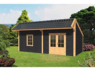 Kapschuur Bergen XL Lariks Douglas 677x452cm type 4 met zwarte wanden