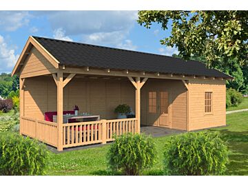 Overkapping zadeldak Hamar XL 990x445 cm type 7 met onbehandelde wanden