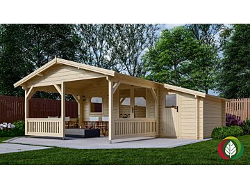 Blokhut 4x3+3Z Interflex 590x340cm + veranda / luifel 300cm