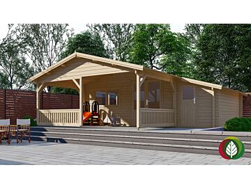 Blokhut 5x4+3Z Interflex 690x440cm + veranda / luifel 300cm