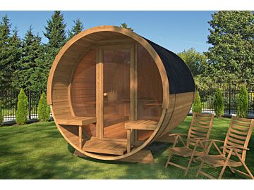 Barrelsauna Deluxe 230 x 280 cm Thermowood