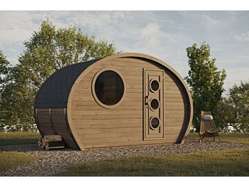 Barrelsauna Ovaal 406 x 195 cm Vurenhout