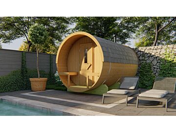 Barrelsauna 205 x 350 cm Thermowood 