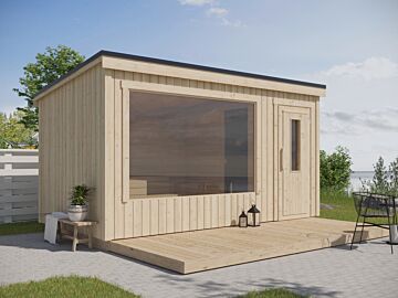 Luxe Buitensauna Carel L 420x225cm - Geïsoleerd