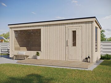 Luxe Buitensauna Carel XL 600 x 225 cm - Geïsoleerd