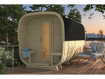 Cube Sauna Rovaniemi 219 x 390 cm - Vurenhout
