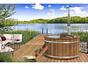 Hottub met externe RVS kachel Ø180 cm Thermowood