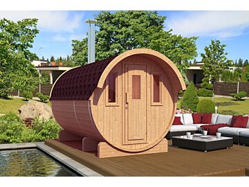 Barrelsauna 205 x 330 cm Thermowood