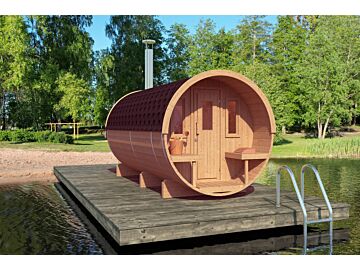 Barrelsauna 200 x 400 cm Thermowood