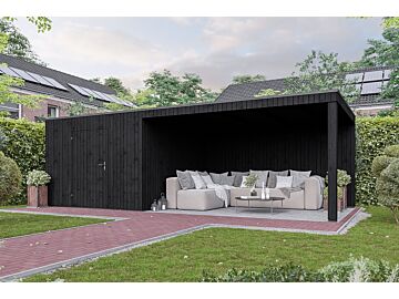 Moderne blokhut Kubix zwart 250 x 250 + 300cm