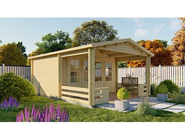 Blokhut Bolton 440x340cm + veranda / luifel 223cm