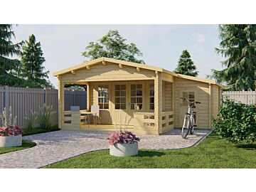 Blokhut Coventry 590x340cm + veranda / luifel 223cm
