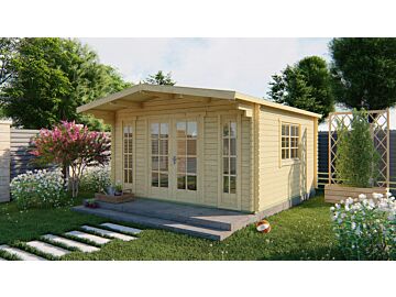 Blokhut Laula 430x430cm + luifel 100cm