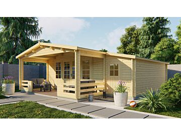 Blokhut Liverpool 694x540cm + veranda / luifel 223cm