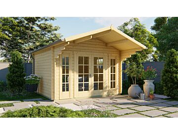 Blokhut Soren 380x380cm + luifel 150cm