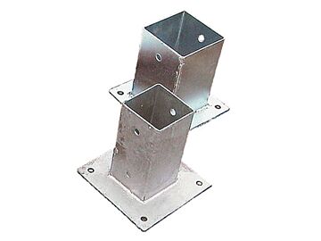 Paalhouder op plaat 9.1x9.1x15cm gegalvaniseerd