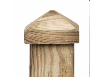 Paalornament grenen piramide 8x8cm