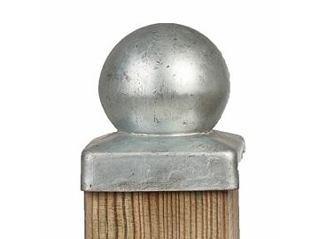 Paalornament verzinkt met bol 9.1x9.1cm