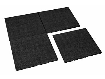 Rubber tegel zwart 50 x 50 cm