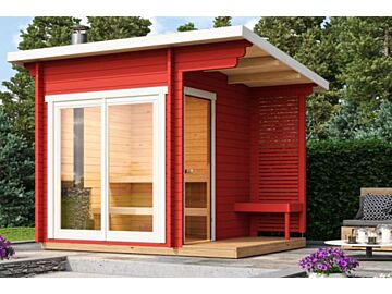 Buiten sauna Tampere XS met zijluifel - 40mm