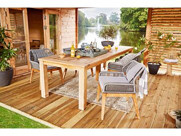 Teak tuintafel Rustiek met extra middenpoot 300x100cm