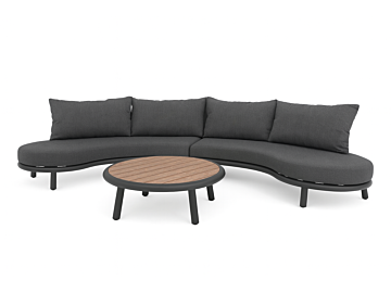 Loungeset Parma 2-delig 4-zits antraciet