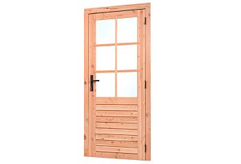 Enkele deur met glas Red Class Wood 100 x 205 cm - Rechtsdraaiend