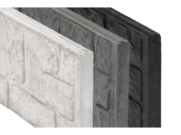 Motiefplaat romeins rotsmotief antraciet gecoat 36 x 3.5 x 184 cm