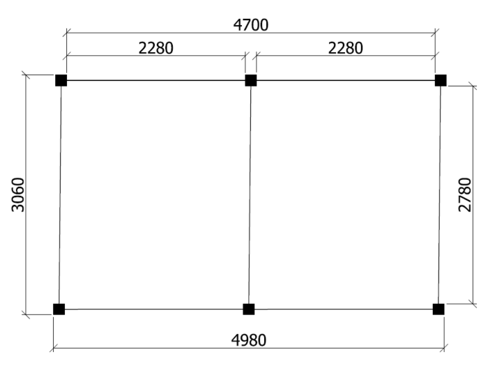 Douglas overkapping 500 x 300 cm Castelli