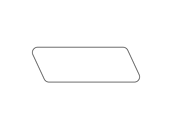 Rhombus regel zwart gespoten 2x6.5x180cm