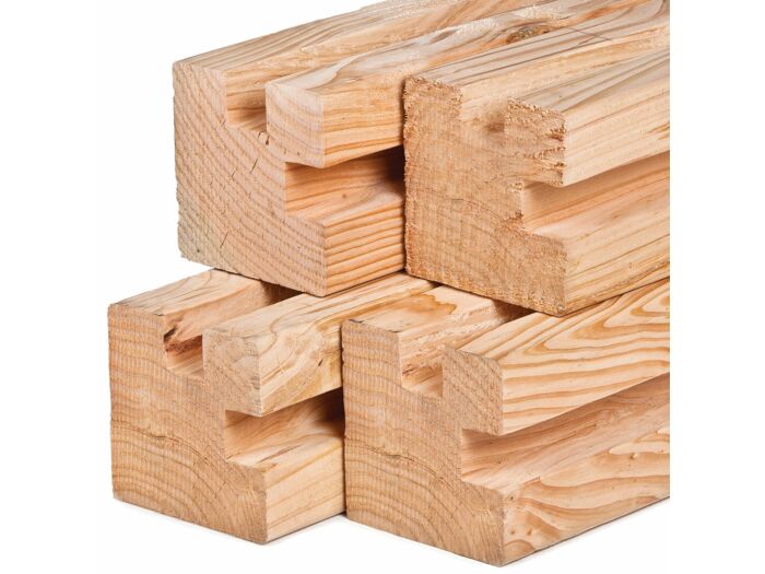 Sleufpalen Stapelbouw Schutting Douglas 11.5x11.5cm