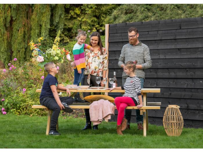 Picknicktafel geïmpregneerd hout 180 x 162 x 76 cm Extra solide uitvoering