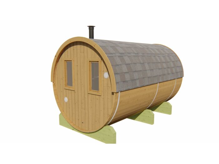 Barrelsauna 205 x 350 cm Thermowood 