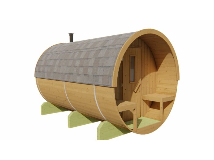 Barrelsauna 205 x 350 cm Thermowood 
