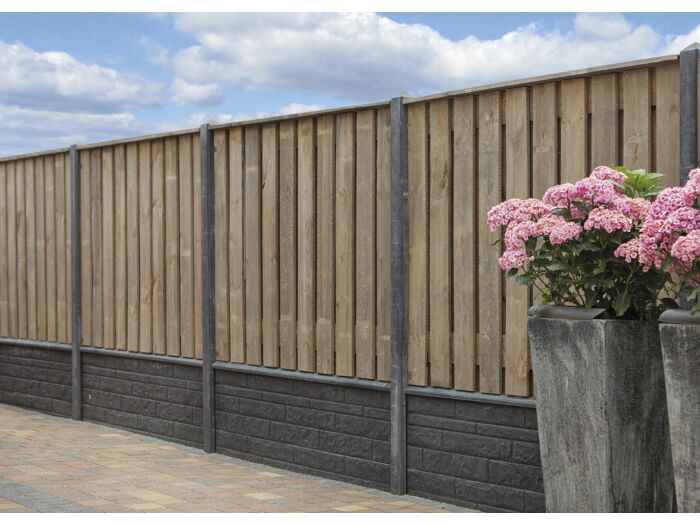 Betonpaal Geul antraciet diamantkop 10 x 10 x 280 cm