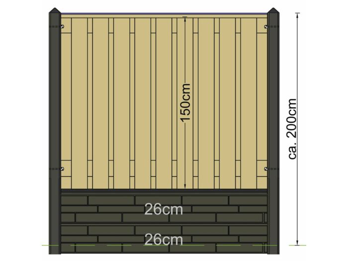 Betonpaal Geul antraciet diamantkop 10 x 10 x 280 cm
