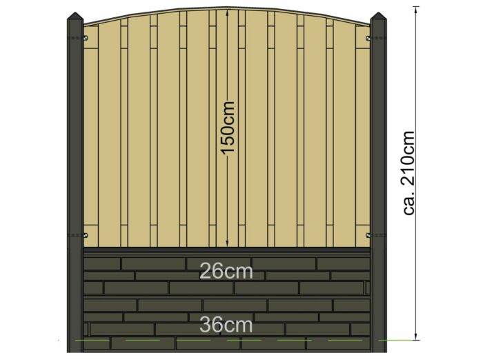 Betonpaal Geul antraciet diamantkop 10 x 10 x 280 cm