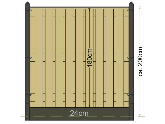 Betonpaal Schelde wit / grijs Eindpaal 8.5 x 8.5 x 277 cm