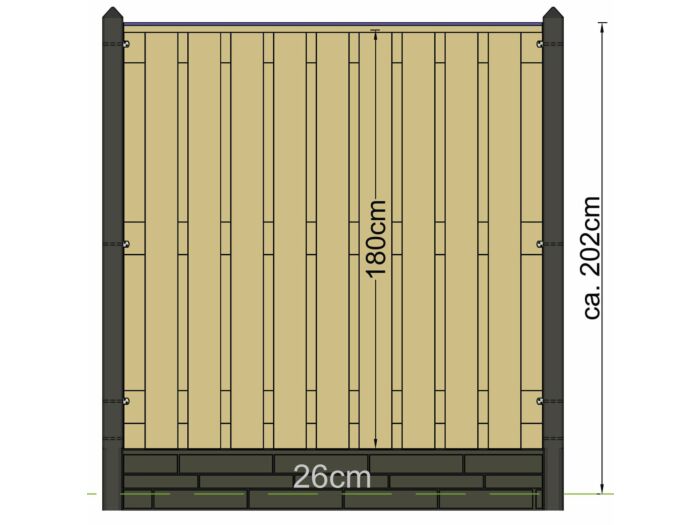 Betonpaal Schelde wit / grijs Eindpaal 8.5 x 8.5 x 277 cm