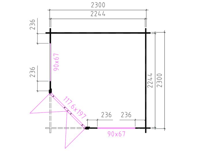 Blokhut 2555 Interflex 250 x 250 cm