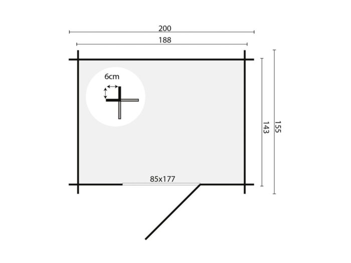 Blokhut Irina plattegrond