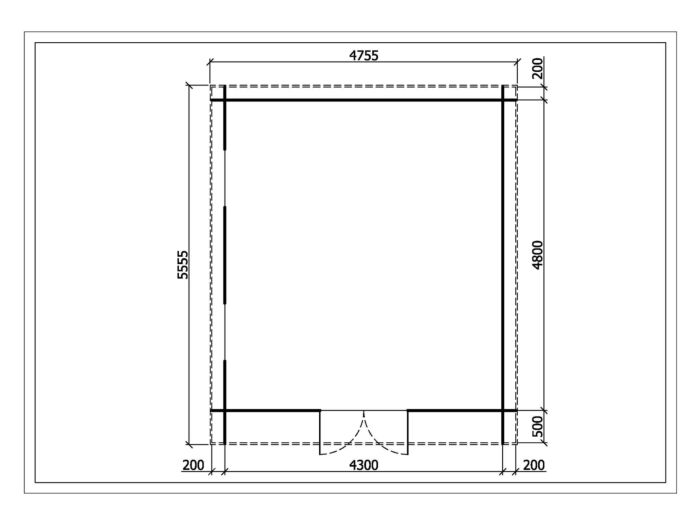 Blokhut Rolder 45mm 450x500cm - Duxwood
