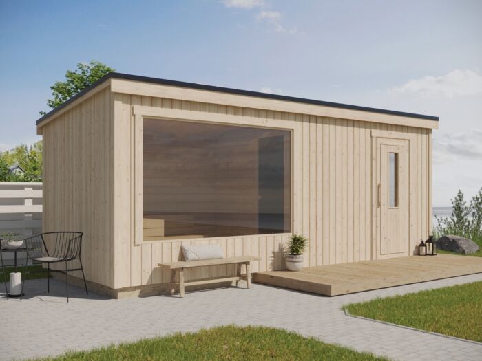 Luxe Buitensauna Carel XL 600 x 225 cm - Geïsoleerd
