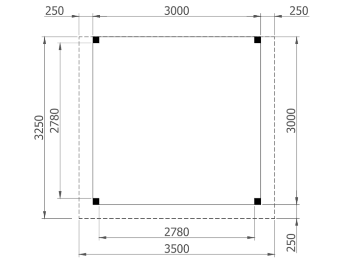 Douglas buitenverblijf Horn 300x300 cm